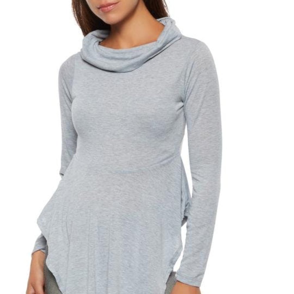 Solid Cowl Neck Long Sleeve Top - image 3